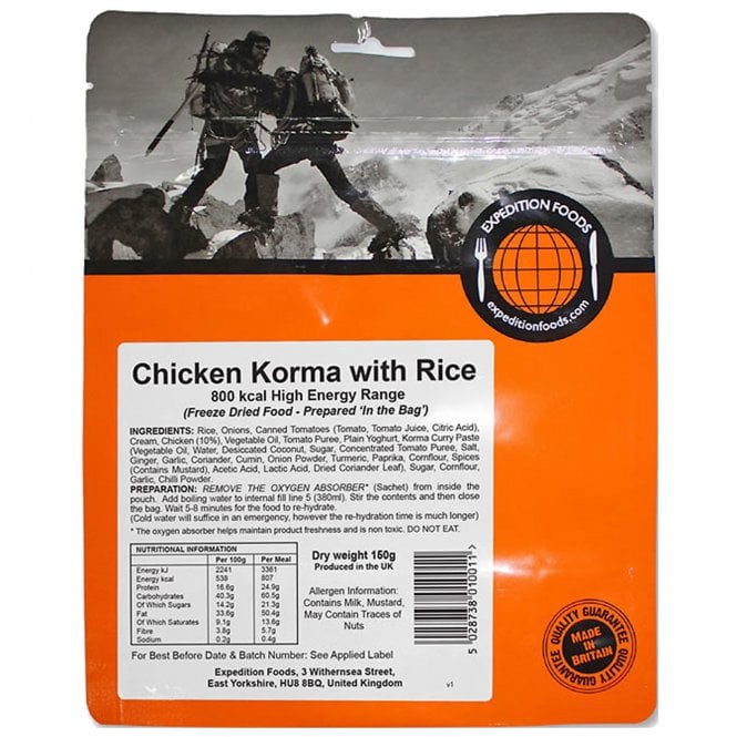 Expedition Foods Chicken Korma With Rice