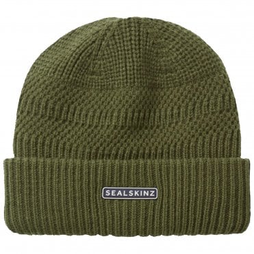 Gressenhall Waterproof Cold Weather Textured Stripe Roll Cuff Beanie