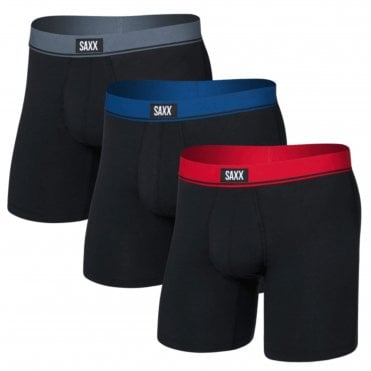 Mens Essential Cotton Boxer Brief Fly 3 Pack