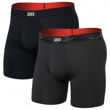 Mens Multi Sport Mesh Boxer Brief Fly 2 Pack