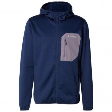 Mens Tall Heights Hooded Grid Fleece Full Zip