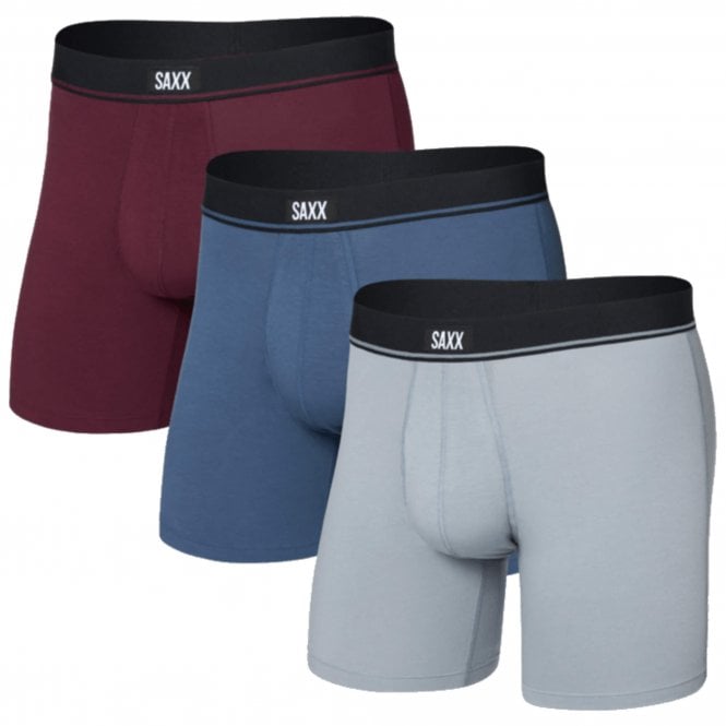 Saxx Mens Essential Cotton Boxer Brief Fly 3 Pack