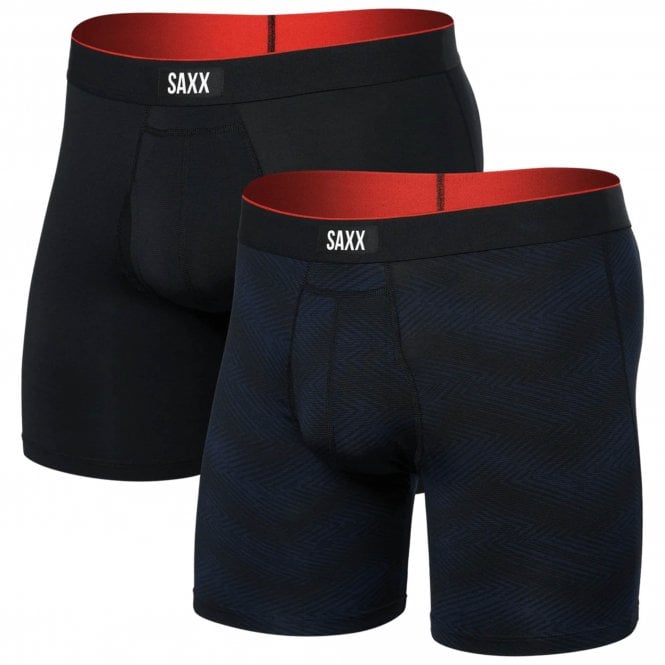 Saxx Mens Multi Sport Mesh Boxer Brief Fly 2 Pack